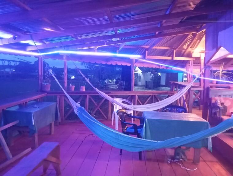 Hamacas con luces de colores