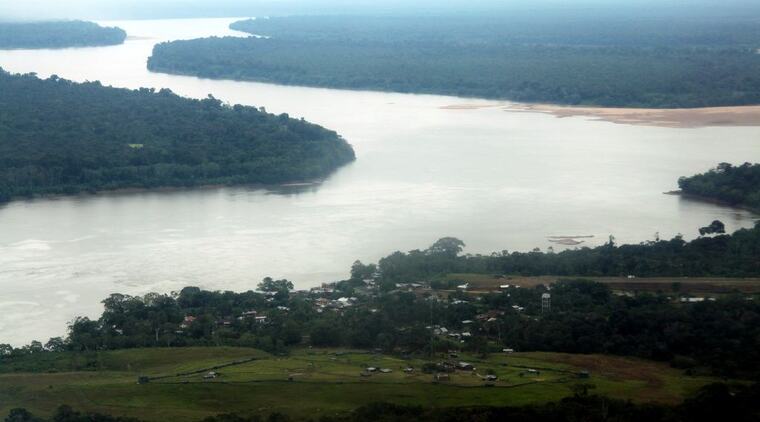 El río Caquetá visto desde el aire